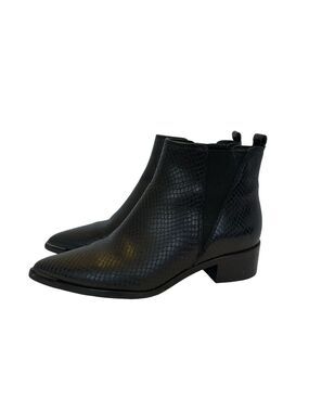 Marc Fisher LTD Black Snake Embossed Chelsea Boots Pointed Toe Size 6.5M